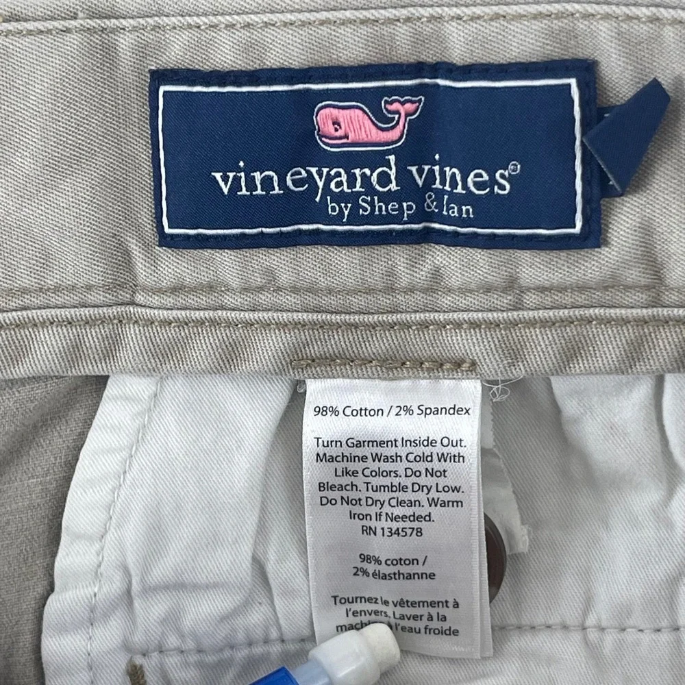 Vineyard‎ Vines Mens Breaker Shorts Khaki Tan Stretch Cotton Size 40